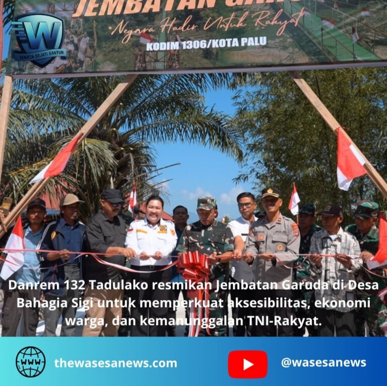 danrem 132 tadulako resmikan jembatan garuda. - thewasesanews.com