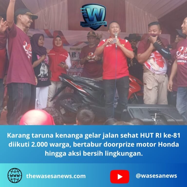 karang taruna kenanga gelar jalan sehat. - thewasesanews.com