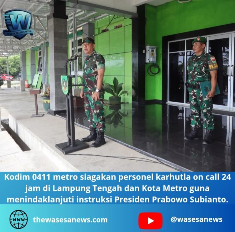 kodim 0411 metro siagakan personel karhutla. - thewasesanews.com