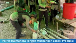 polres halmahera tengah musnahkan lokasi produksi miras ilegal. - thewasesanews.com