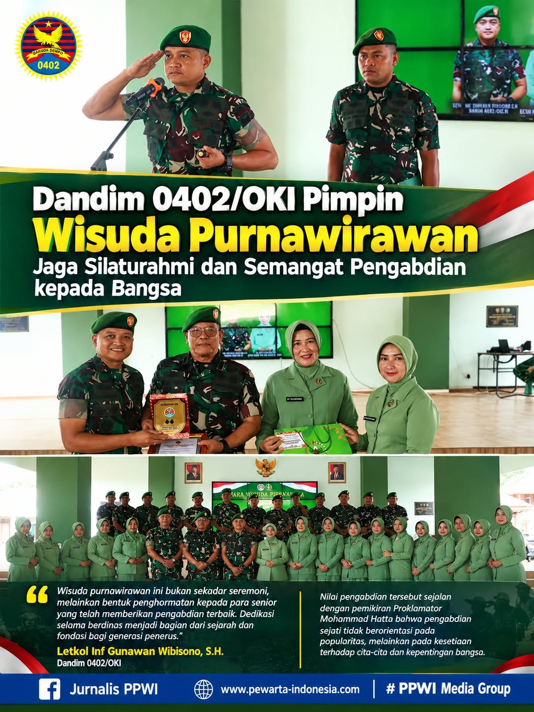 dandim 0402 oki pimpin wisuda purnawirawan. - thewasesanews.com