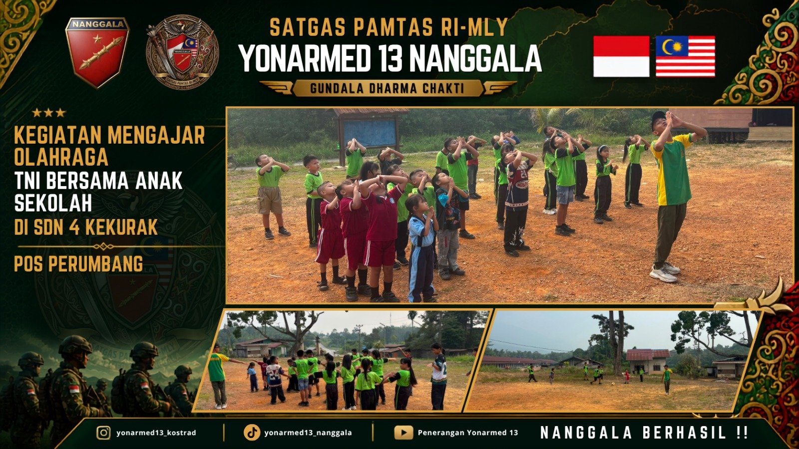 Dukung Pendidikan Perbatasan Satgas Yonarmed 13. - thewasesanews.com