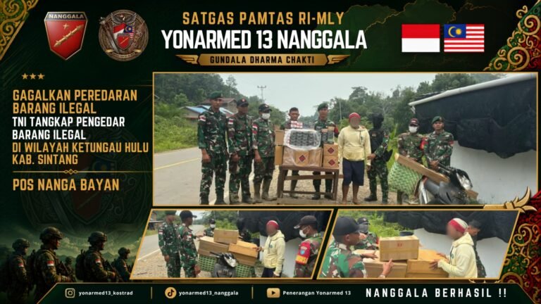 Gagalkan Penyelundupan Rokok Ilegal Satgas Pamtas Yonarmed 13 Nanggala. - thewasesanews.com