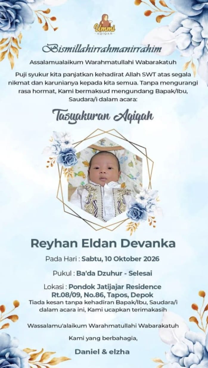 Tasyakuran Aqiqah Reyhan Eldan Devanka. - thewasesanews.com
