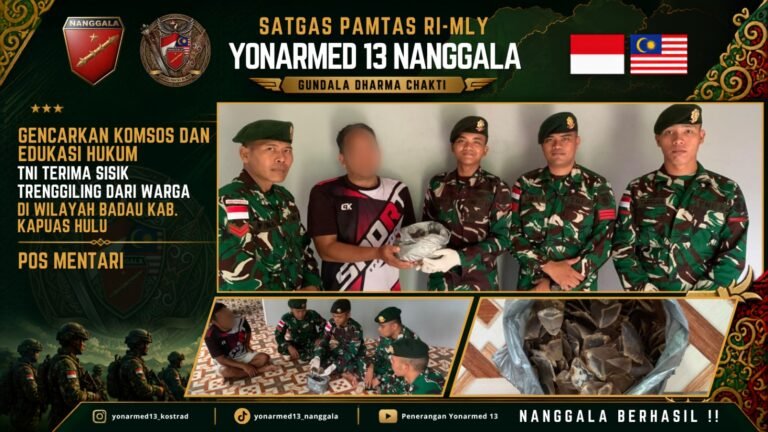 Satgas Pamtas Yonarmed 13 Nanggala Terima Sisik Trenggiling. - thewasesanews.com