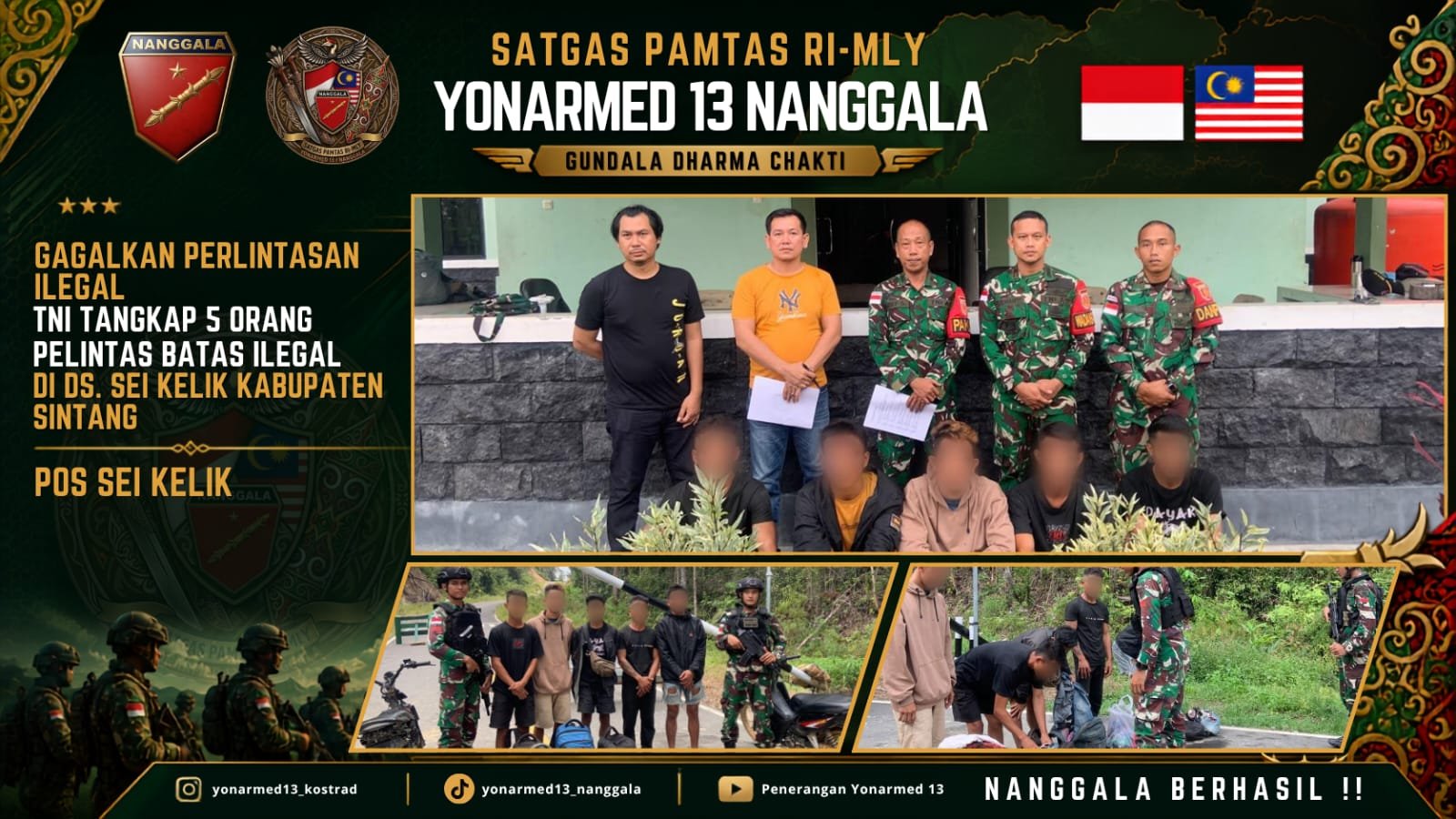 Gagalkan Perlintasan Ilegal Satgas Pamtas Yonarmed 13. - thewasesanews.com