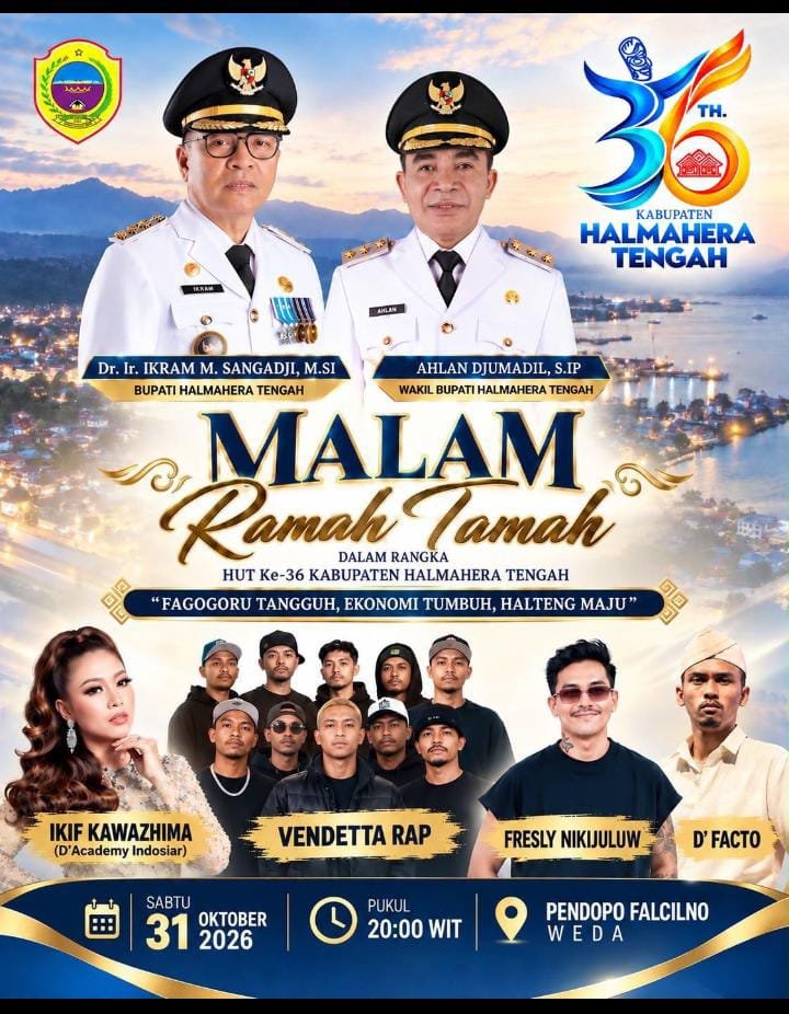 Peringati HUT ke-36 Halteng Sejumlah Artis Siap Guncang Kota Weda. - thewasesanews.com